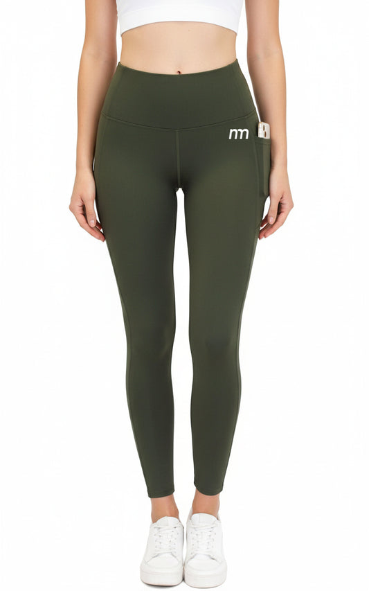 Ntswemebwo Yoga Leggings with Pocket at side high waist and no front seam (3/4 length)