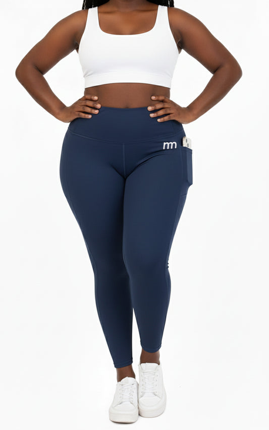 Ntswemebwo Yoga Leggings with Pocket at side high waist and no front seam (3/4 length)